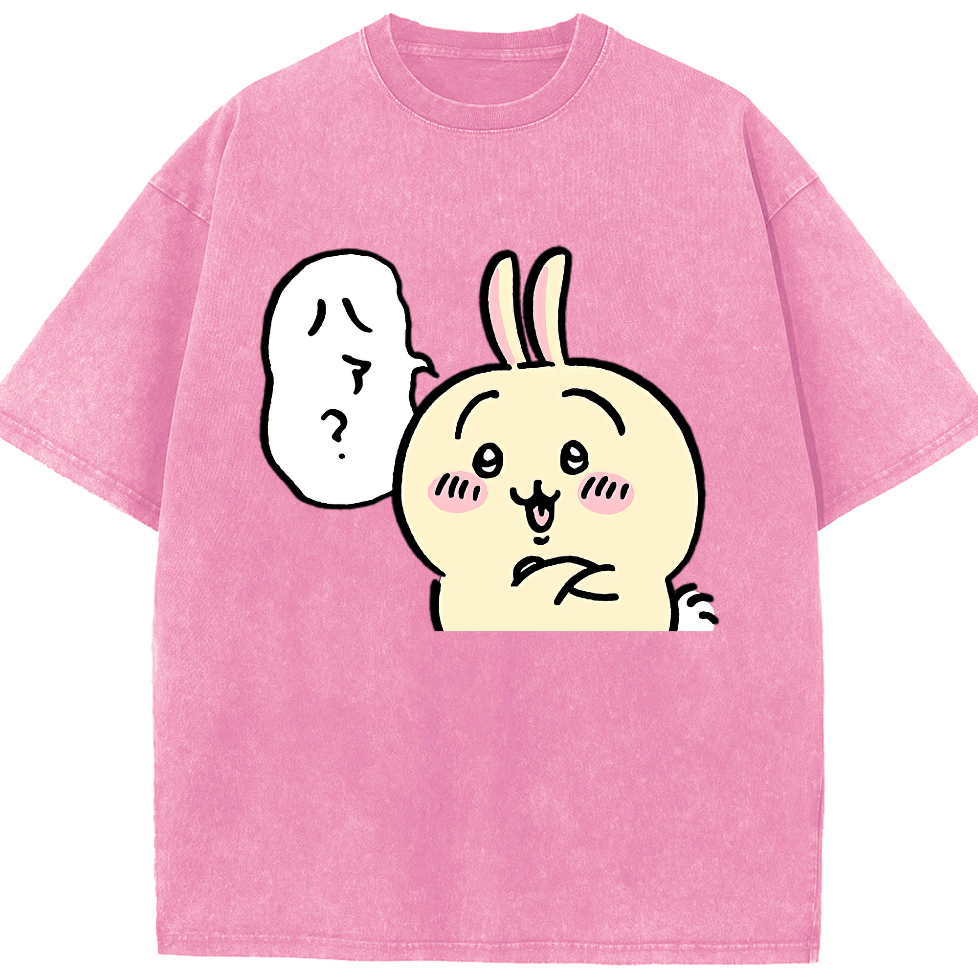 （画像用） ちいかわ うさぎ Chii-kawa usagi 綿100% ヴィンテージ風 半袖Tシャツ（フロントプリント）